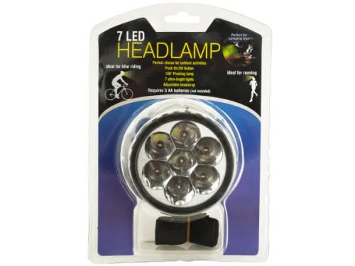 Kole Imports - OF497 - 7 Led Pivoting Headlamp With Adjustable Strap