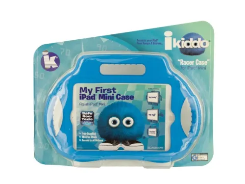 Kole Imports - OL648 - Ikiddo  Racer Case  Blue Free-standing Ipad Mini Case