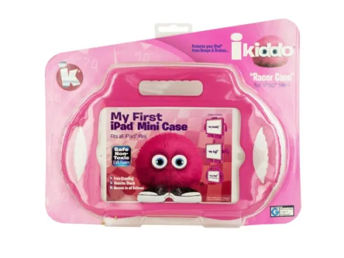 Kole Imports - OL649 - Ikiddo  Racer Case  Pink Free-standing Ipad Mini Case