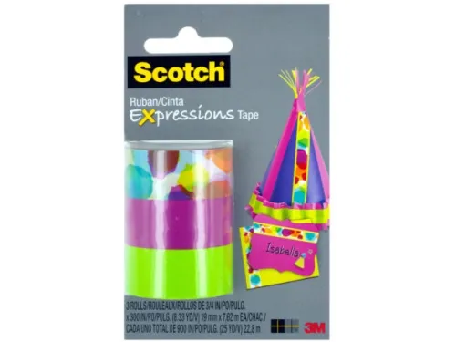 Kole Imports - OP749 - Scotch Expressions Watercolor Lime &amp; Pink Tape Set