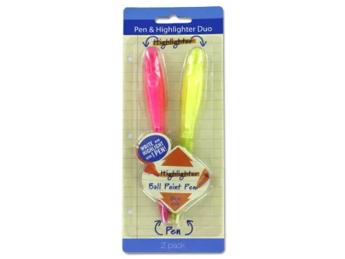 Kole Imports - OR038 - Pen And Highlighter Duo, Pack Of 2