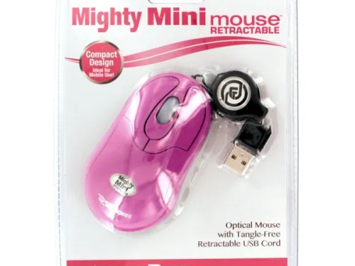 Kole Imports - OS530 - Pink Retractable Mini Mouse