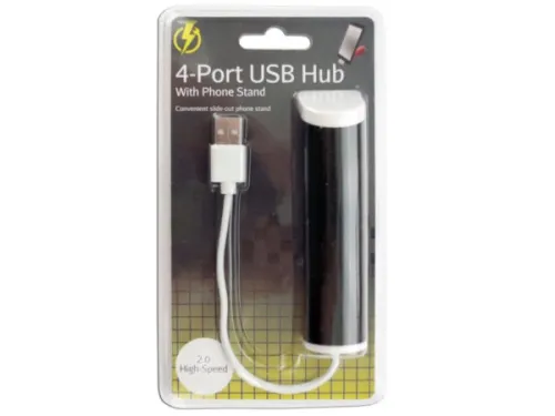 Kole Imports - OS915 - 4-port Usb Hub With Phone Stand