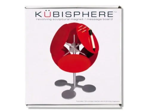 Kole Imports - OT156 - Pink Kubisphere Revolving Sculpture Magnet Message Board