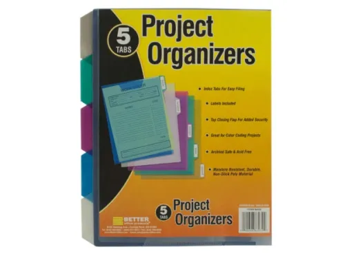 Kole Imports - SC071 - Colored Poly Project Organizers