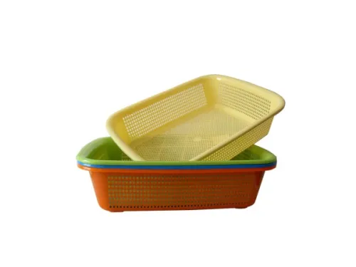 Kole Imports - UU106 - Oblong Plastic Basket, Assorted Colors