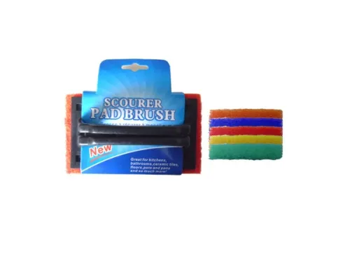 Kole Imports - UU303 - Scour Pad Brush, Assorted Bright Colors