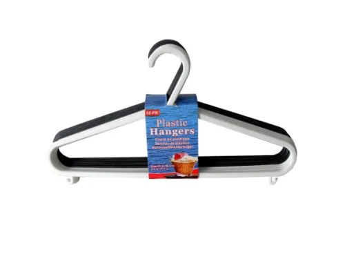 Kole Imports - UU318 - Plastic Hangers, 10 Pack