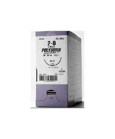 Medtronic / Covidien - L-1785K - COVIDIEN SUTURE POLYSORB 5-0 (1 METRIC) 12" (30 CM) VIOLET BRAIDED ABSORBABLE SUTURE (BOX OF 12)