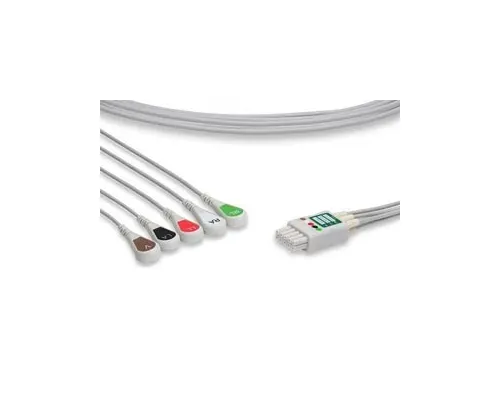 Cables and Sensors - LDT5-90S0 - ECG Leadwire, 5 Leads Snap, Mindray > Datascope Compatible w/ OEM: 0012-00-1503-01, 0012-00-1503-02, 0012-00-1503-03, LW-2910S29/5A (DROP SHIP ONLY) (Freight Terms are Prepaid & Added to Invoice - Contact Vendor for Specif