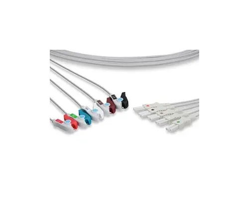 Cables and Sensors - LLB5-90P0 - ECG Leadwire, 5 Leads Pinch/Grabber, Spacelabs Compatible w/ OEM: 700-0006-10, 700-0006-08, LW-3500040/5A, LW-3500024/5A (DROP SHIP ONLY) (Freight Terms are Prepaid & Added to Invoice - Contact Vendor for Specifics)