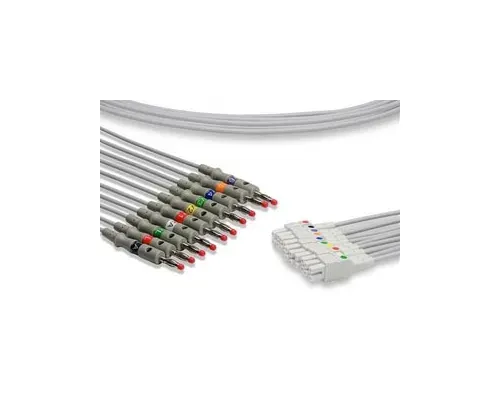 Cables and Sensors - LQB10-LB0 - EKG Leadwire, 10 Leads Banana, GE Healthcare > Marquette Compatible w/ OEM: 2016032-001 (DROP SHIP ONLY) (Freight Terms are Prepaid & Added to Invoice - Contact Vendor for Specifics)