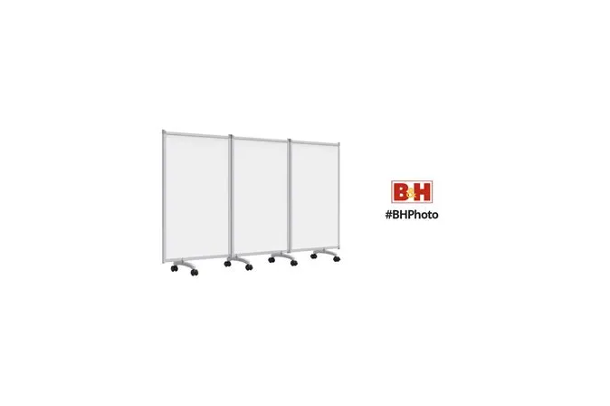 Luxor - MB9152WW - Magnetic Whiteboard  Room Divider  3-Panels  Overall dimensions -unfolded- 91” W x 17” D x 53-5” H -DROP SHIP ONLY-