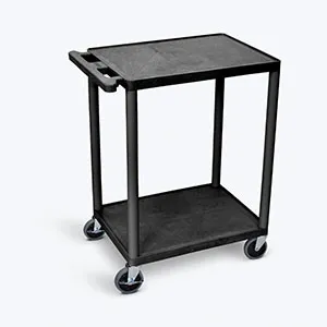 Luxor - HE34-BU - Cart, Three Shelves, Foam Plastic Casters (2 with Locking Brakes), Maximum Weight Capacity 400lbs (DROP SHIP ONLY)