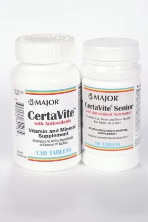 Major Pharmaceuticals - 244559 - CertaVite Senior, Luetin Tablets, 60s, Compare to Centrum , NDC# 00904-5486-52
