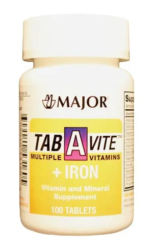 Major Pharmaceuticals - 701173 - Tab-A-Vite, Tablets, 1000s, Compare to One-A-Day, NDC# 20555-0027-00, 12/cs