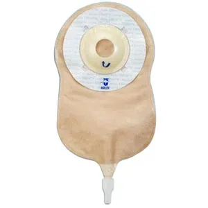 Marlen - UltraLite - From: 77000 To: 77040 -  Ultralite urostomy pouch, 1" opening with shield skin barrier, flat (no convexity), transparent, 10 per box