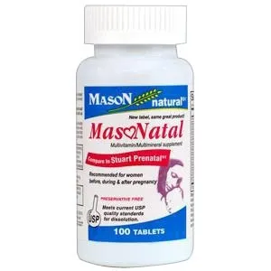 Mason Vitamins - 1279-100 - Masonatal compare to Stuart Natal Prenatal Tabs, 100 Count.