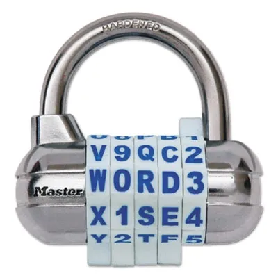 Masterlock - MLK1534D - Password Plus Combination Lock, Hardened Steel Shackle, 2 1/2" Wide, Silver