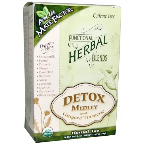 Mate Factor - 230021 - Organic Functional Herbal Tea Blends Detox Medley with Ginger & Turmeric 20 tea bags