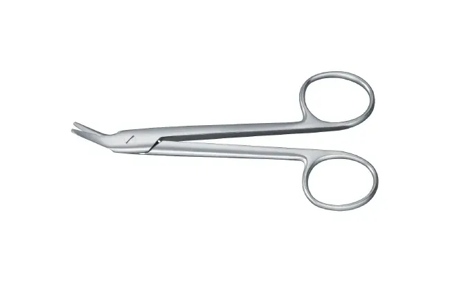Medline - König - MDS0883112 - Wire Cutting Scissors König 4-3/4 Inch Length Surgical Grade Stainless Steel Nonsterile Finger Ring Handle Angled Blunt Tip / Blunt Tip