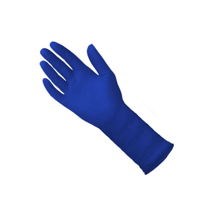 Medgluv - MG1215S - Tuffskin Latex Exam Glove Small Tuffskin Powder-Free Extended Cuff Dark Blue 50-bx 10 bx-cs
