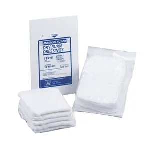 Medical Action Industries - 12-918-30 - Dry burn dressing, 18" x 18", 2-ply gaze, sewn, wide mesh. 200/case.