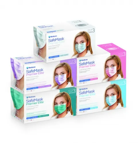 Medicom - 2047 - Earloop Mask ASTM Level 3 White 50-bx 10 bx-cs -Not Available for sale into Canada-