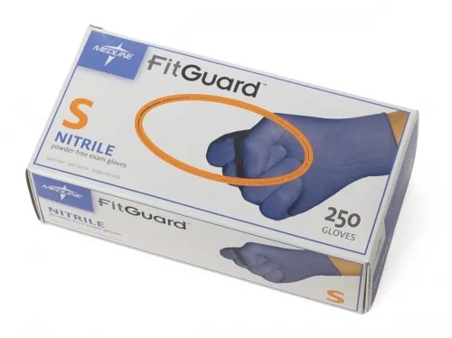 Medline - From: FG2500 To: FG2504 - Industries Blue Nitrile Powder Free Exam Glove, Size Extra Small