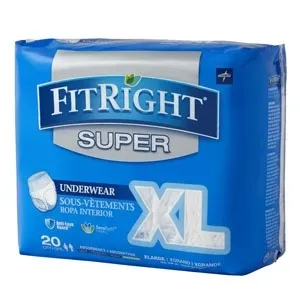 Medline - FIT33600A - Industries FitRight Super Protective Underwear, X Large 56" 68"