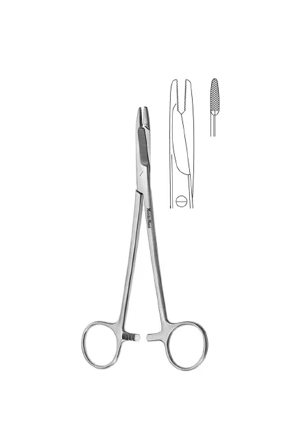 Integra Lifesciences - MH8-14 - Needle Holder 4-3/4 Inch Length Straight Serrated Jaw Finger Ring Handle