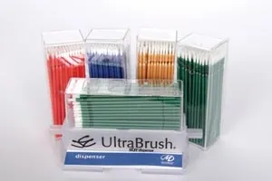 Microbrush - U1D - Bristle Brush Applicators 1.0 Dispenser Kit, Fine Size, Blue, 1 Dispenser + 1 Refill Cartridge of 100 Applicators