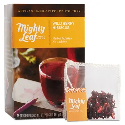 Mightyleaf - PEE510144 - Whole Leaf Tea Pouches, Wild Berry Hibiscus, 15/Box