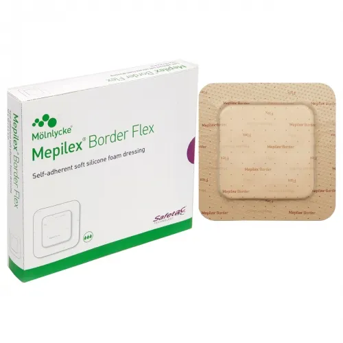 MOLNLYCKE HEALTH CARE - From: 595200 To: 595600 - Molnlycke Health Care Us Mepilex Border Flexible Self Adherent Absorbent Bordered Foam Dressing, 6" x 8", Replaces SC29560004.