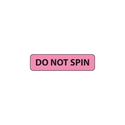 Precision Dynamics - MedVision - MV01FP1089 - Pre-printed Label Medvision Auxiliary Label Fluorescent Pink Do Not Spin Black Safety And Instructional 5-16 X 1-1/4 Inch