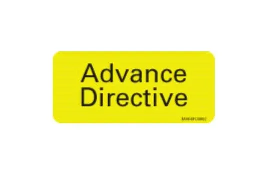 Precision Dynamics - MV04FC0092 - Pre-printed Label Advisory Label Fluorescent Chartreuse Advance Directive Black Safety And Instructional 1 X 2-1/4 Inch