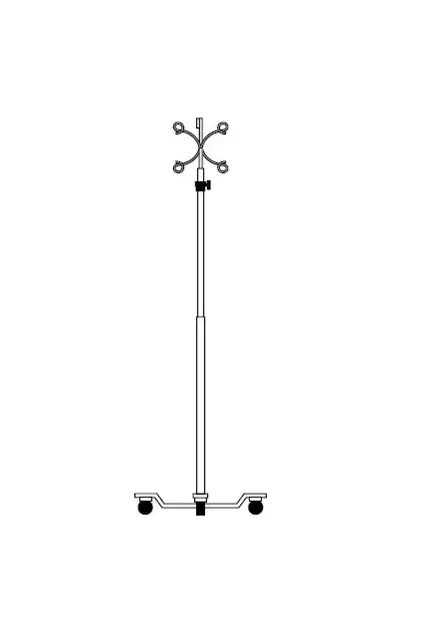 B. Braun - N7514 - IV Stand Piggyback Hook 5-Hook 4 Legs with Heavy-Duty Casters