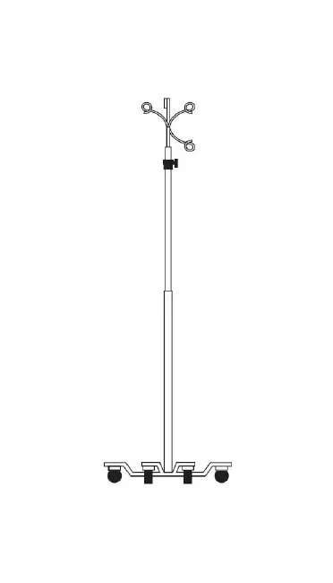 B. Braun - N7516 - Iv Stand Piggyback Hook 6 Caster