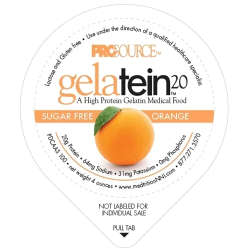 National Nutrition - 11691 - Prosource Gelatin 20 Orange Protein Cup, 88 Cal
