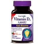 Natrol - 229417 - General Health Vitamin D3 5,000 I.U. Fast Dissolve, Strawberry Flavored 90 tablets