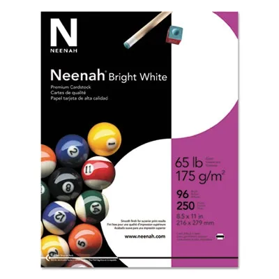 Neenhahpap - WAU91904 - Bright White Card Stock, 96 Bright, 65Lb, 8.5 X 11, 250/Pack