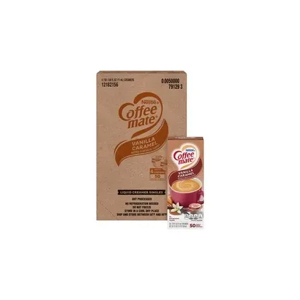 Nestle - NES79129CT - Liquid Coffee Creamer, Vanilla Caramel, 0.38 Oz Mini Cups, 50/Box, 4 Boxes/Carton, 200 Total/Carton