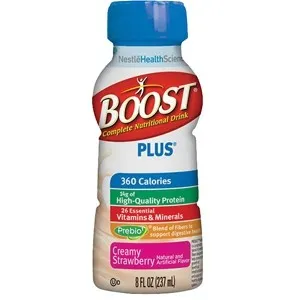 Nestle Healthcare Nutrition - 093336 - Boost Plus Nutritional Energy Drink 8 oz., Creamy Strawberry, 360 Cal, Lactose-free