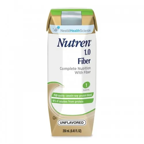Nestle Healthcare Nutrition - 9871616056 - Nutren 1.0 Fiber, Unflavored, 250mL Carton, 250 Calories. Nutritionally complete, fiber containing, tube feeding formula.