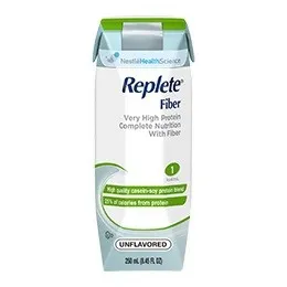 Nestle Healthcare Nutrition - 9871616245 - Nutren Replete Fiber Very High Protein Unflavored Liquid Nutrition 250mL Can, 250 Calories, Lactose free, Gluten free