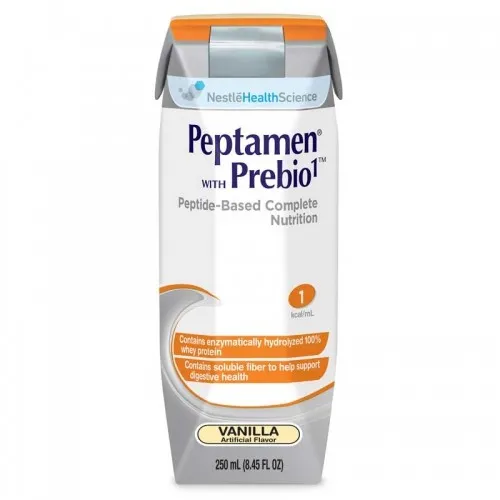 Nestle Healthcare Nutrition - 9871618185 - Peptamen with Prebio1 Complete Elemental Vanilla Flavor Liquid Nutrition 250mL Can, 250 Calories, Lactose free, Gluten free