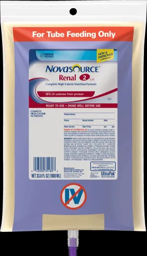 Nestle - Novasource Renal - 10043900351800 - Tube Feeding Formula Novasource Renal Unflavored Liquid 1000 mL Ready to Hang Prefilled Container