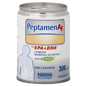 Nestle Healthcare Nutrition - 9871666370 - Peptamen AF Complete Elemental Nutrition with EPA, DHA and Prebio1 Unflavored Liquid 250ml, 300 Calories, Lactose free, Gluten free.