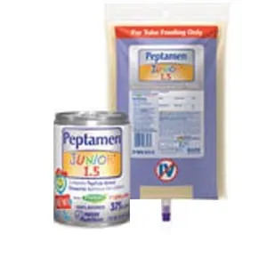 Nestle Healthcare Nutrition - 9871618543 - UltraPak Peptamen Junior Complete Peptide-based Elemental Nutrition 1000mL Bag, Gluten-free, Lactose-free.