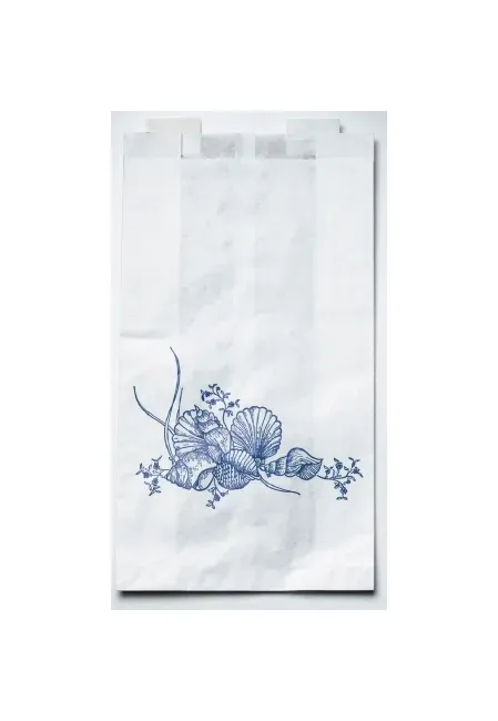 Medline - NON24309P - Bedside Bag 3-1/2 X 6-1/2 X 11.8 Inch White / Blue Floral Print Plastic